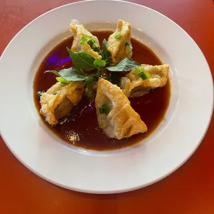 Pan seared curry chicken dumplings