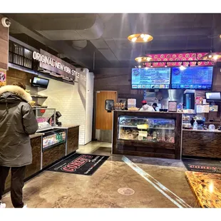 Social Distance Inside Corey&apos;s NYC Bagel Deli. N Dearborn St, Chicago, IL  No Dining In this Time!Sorry!...Only Take Out &amp; Delivery.Cool!