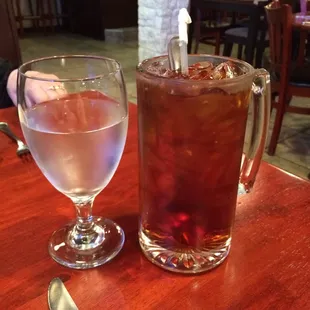 Stein of iced tea.
