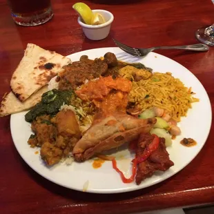 Lots of buffet food.