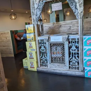 a display in a restaurant