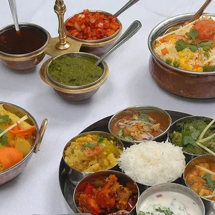 a variety of indian dishes
