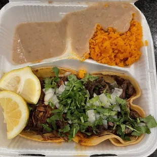 2 taco special (Adobada and asada meat)