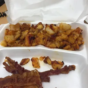 Home fries were great. Bacon was uber salty