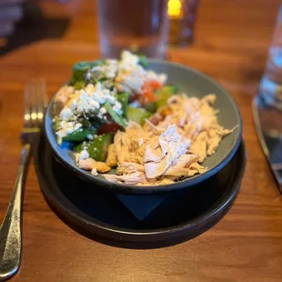 Tomato salad with chicken.