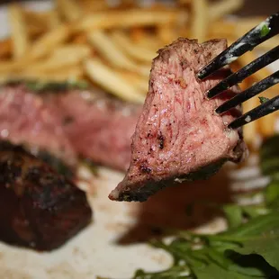 Yes please - the wagyu steak was perfectly cooked (medium-rare) and topped with a garden herb butter that melted into the meat.