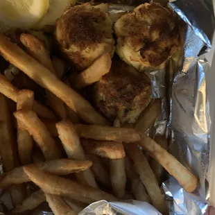 Crab balls and fries