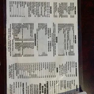 menu