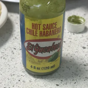 a bottle of hot sauce