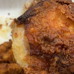 Not only was the Fried Chicken Entree cooked poorly, but you can see where the feathers were not plucked correctly... Not appealing.