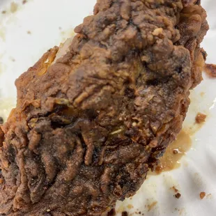 Don&apos;t be fooled by the burnt outside, it was pink inside. See other pictures.
