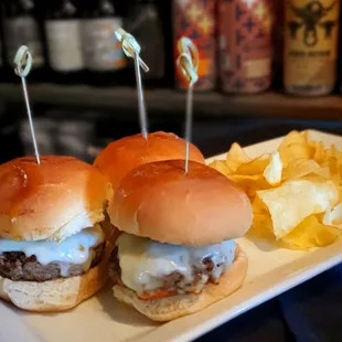 Triple sliders of the day. Mmmmm.