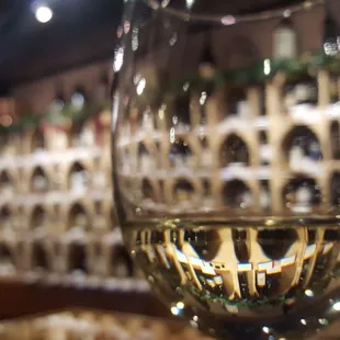 a glass of white wine