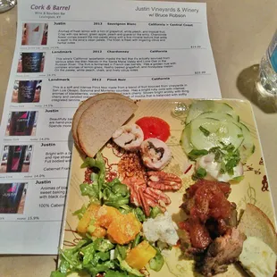 The tasting plate that accompanied a wine tasting they held last night.