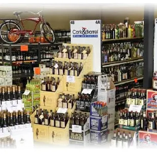 a display of wine and spirits