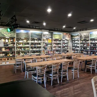 empty tables and chairs