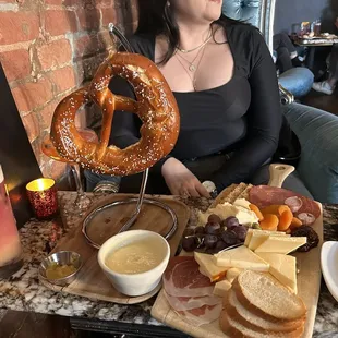 Charcuterie and the amazing pretzel!