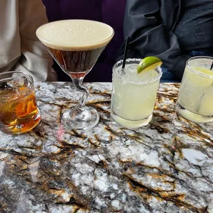 Black walnut old fashion. Expressing martini. Margarita. Arsenal mule.