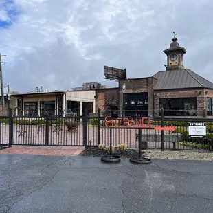 the entrance to the restaurant