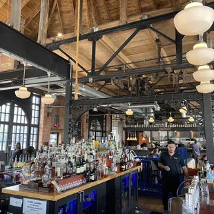 If you look at the ceiling area you can see belt drives for old machinery.