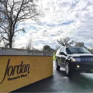 Our Lincoln Navigator up at Jordan vineyards