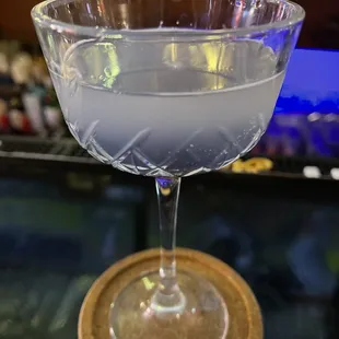a glass filled with a drink