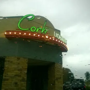 The BIG sign on the front of the building.