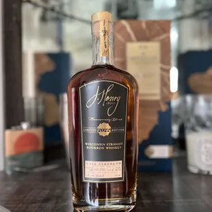  bottle of whiskey on a table