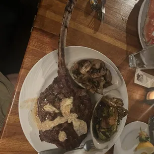 Bone in tomahawk steak