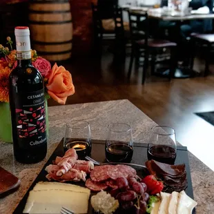 Enjoy charcuterie and wine at the Cork N Crust