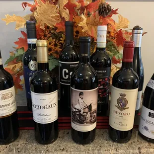 Red wines at the Cork N Crust gourmet pizza and wine bar!