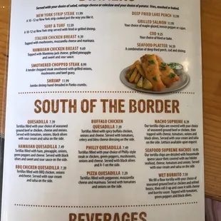 the menu