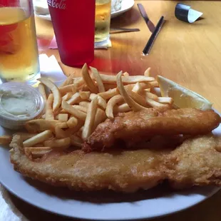 Friday night fish and chips special, Fresh garden salad included for $7.99. Delicious! Friendly waitress and beer specials.
