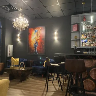 the bar and lounge area