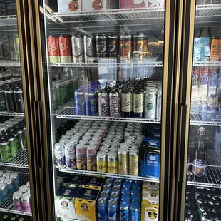 a refrigerator full of beer