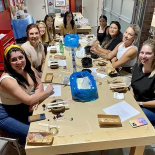 Got a girls group together to make candles.