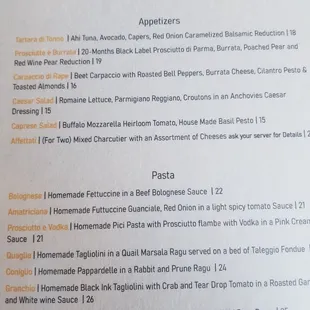 "New" menu, but incomplete  (march 2023)
