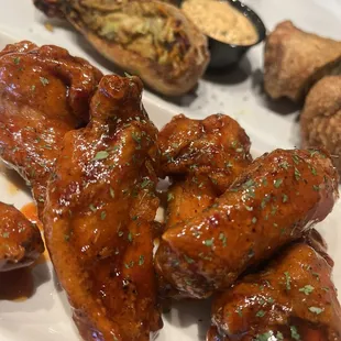 Thai Chili wings and Curry Chicken eggrolls