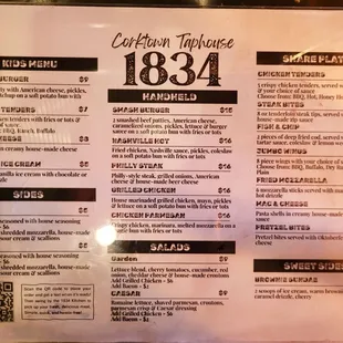 1834 Menu