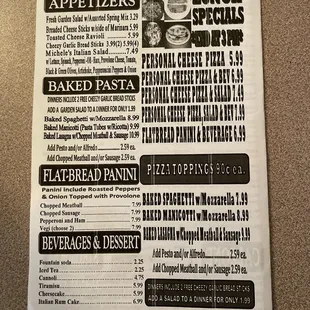 menu
