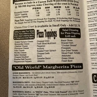 menu