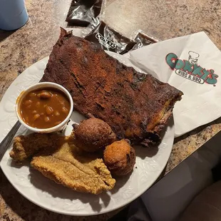 Ribs and Catfish Combo.  Adam Style