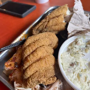 Catfish.. not soaked in my opinion and dirty tasting.