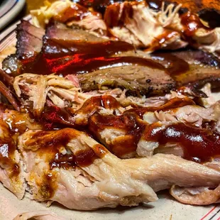 ribs and bbq on a plate