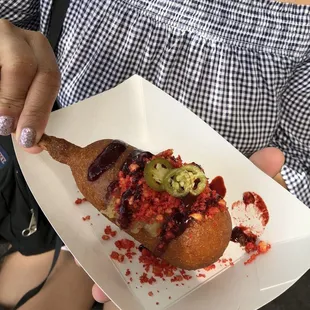 Spicy pepper jack dog