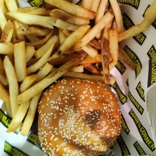 Smash burger and fries