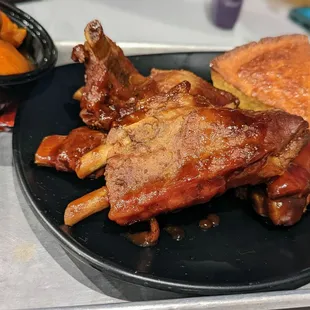 October 25, 2022; BBQ ribs (4 pcs) with side of yams ($17.99).