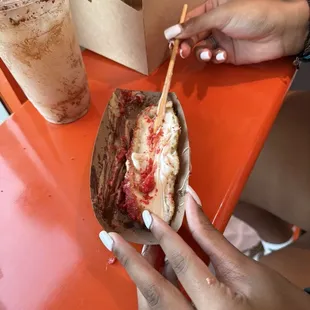 Hot Cheeto with mozzarella