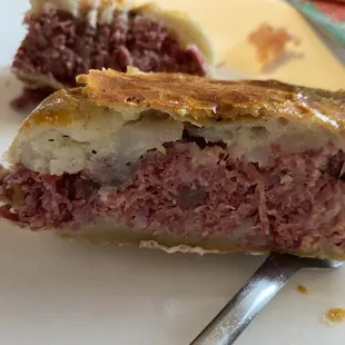 Knish, packed with Corned Beef