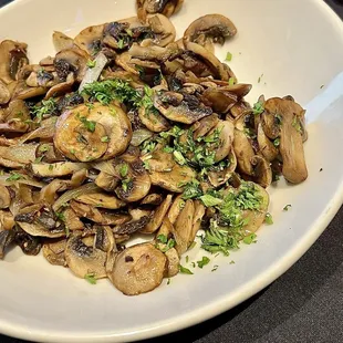 Sautéed Mushrooms. Another side that could easily be shared with 3-4 people. The flavor is buttery and earthy. Perfect.